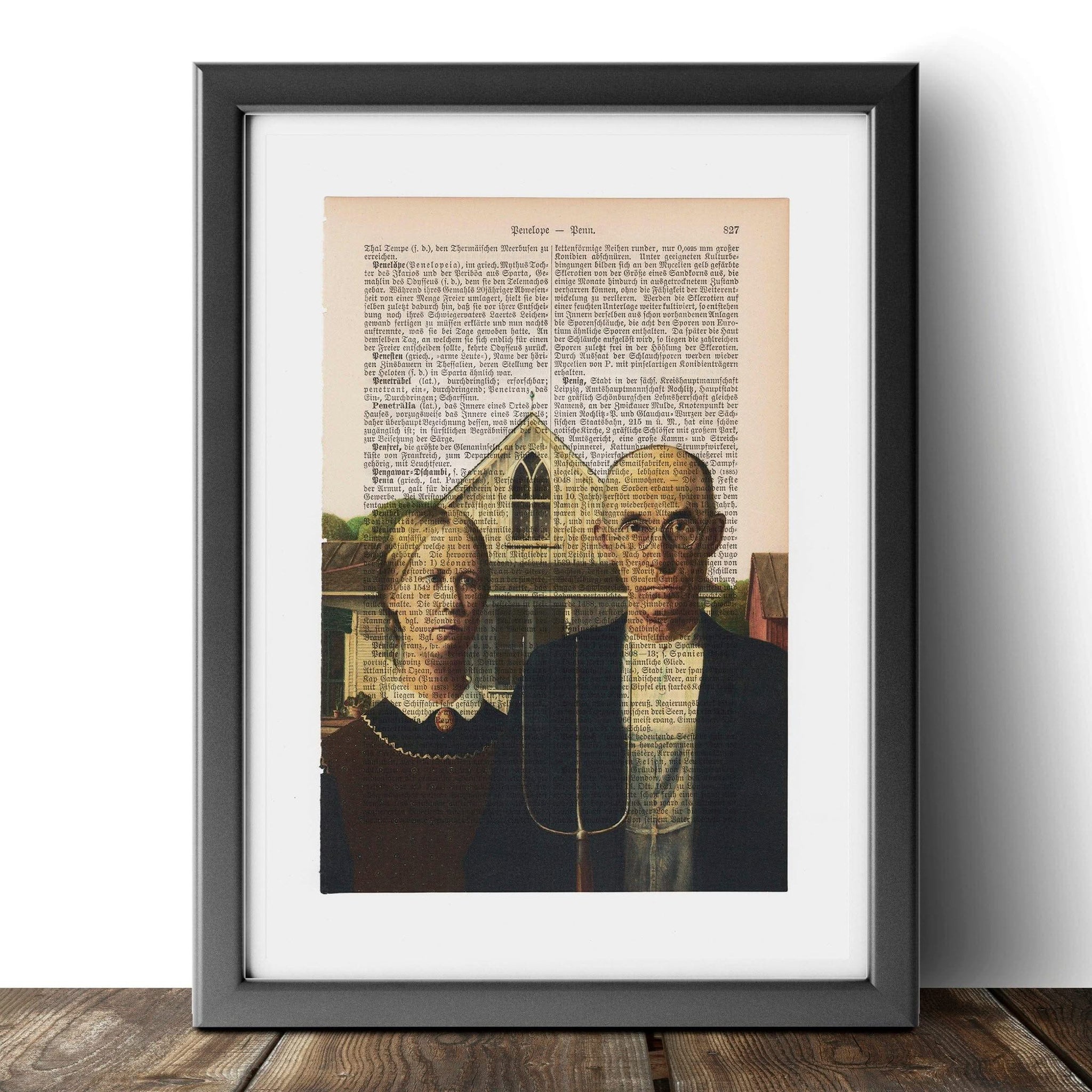 American Gothic - Grant Wood - Vintage Book Page Art Print - Art
