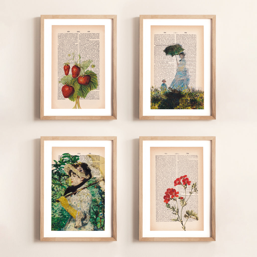 French 1870s Edition - Old French Book Pages turned into Art