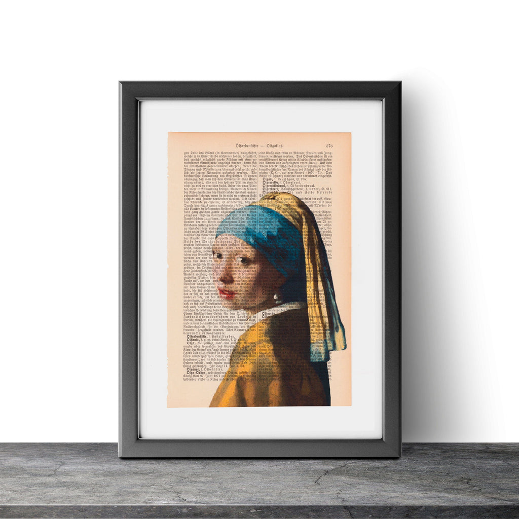 Girl with a Pearl Earring - Johannes Vermeer - Art Print, Book Page Art, Wall Art  -  Art on Words