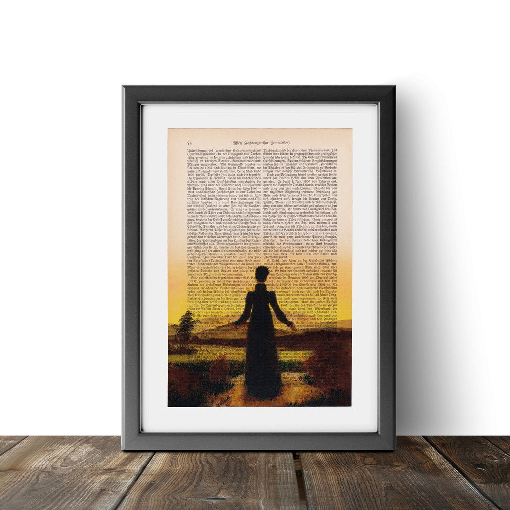A Woman at Sunset or Sunrise - Caspar David Friedrich - Art on Words